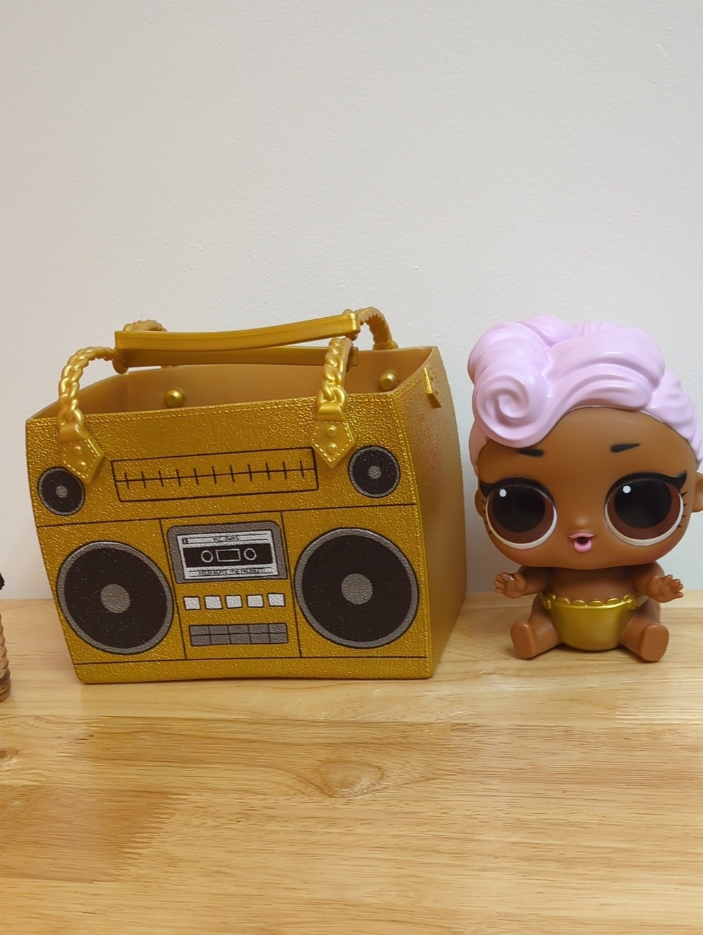 LOL Surprise!  Gold Boombox Portable Speaker Bag And Doll
